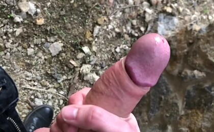 Quickly OUTDOOR & Hot Stud Wanking HIS BIG DICK / HUGE LOAD / Monster Cock